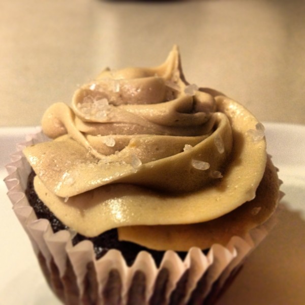 photo of a chocolate salted caramel cupcake from cocos confections