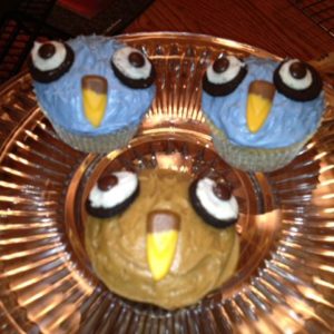 photo of some owl themed cupcakes from cocos confections