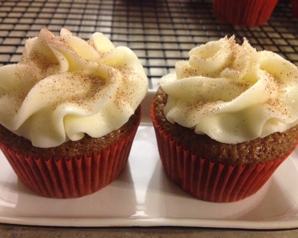 photo of two carrot cake cupcakes from cocos confections