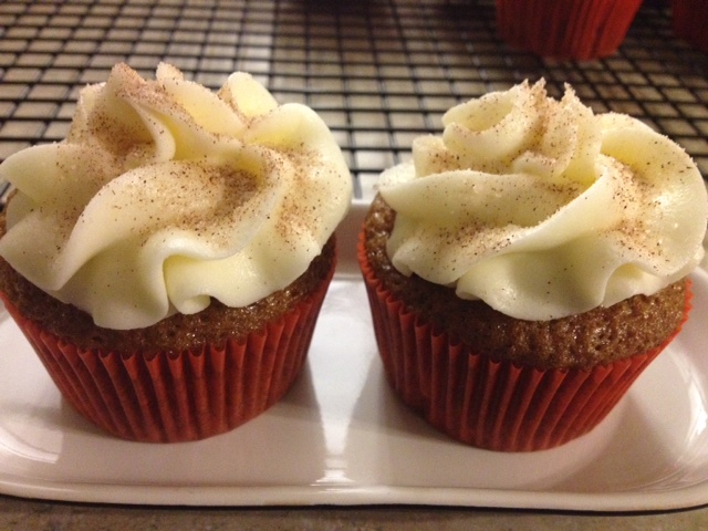 photo of two carrot cake cupcakes from cocos confections