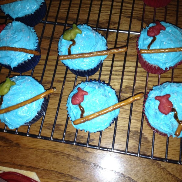 photo of some fishing themed cupcakes from cocos confections