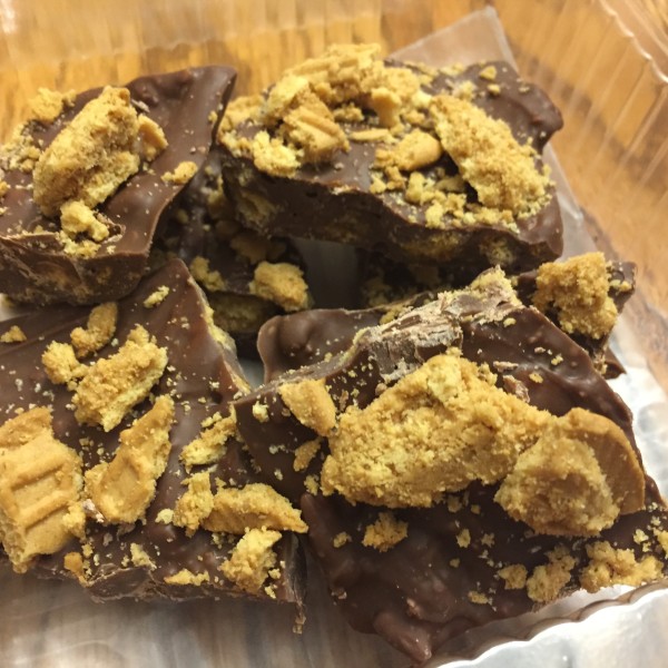 photo of some Chocolate Peanut Butter Cookie Bark from cocos confections